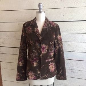J Jill velvet floral jacket